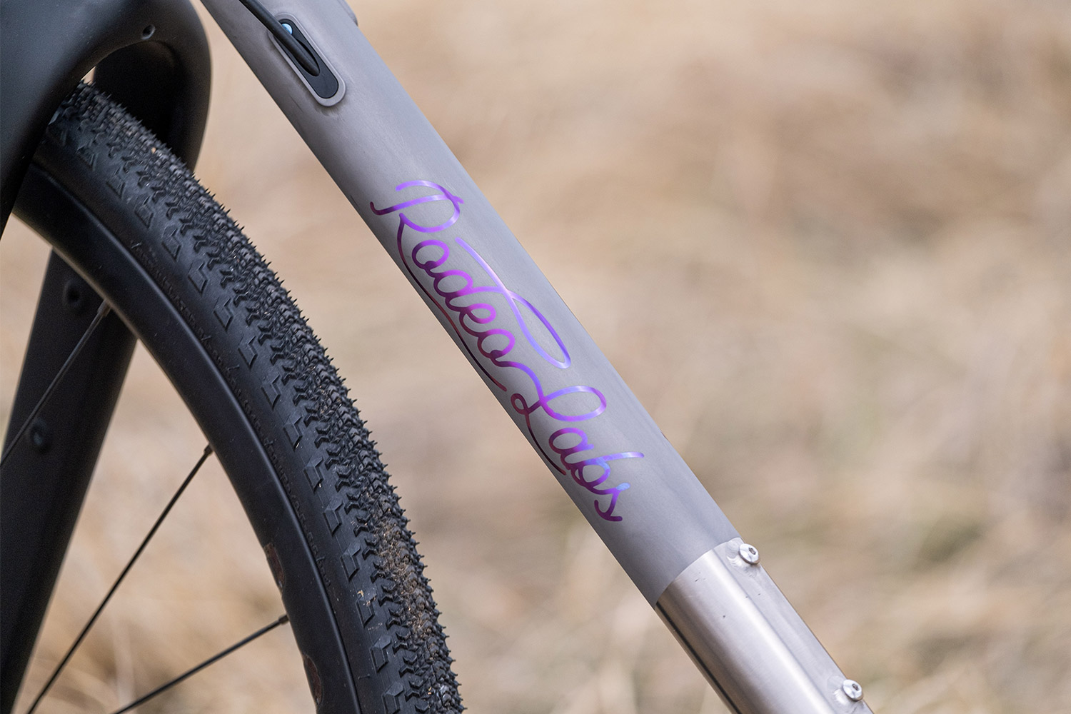 Magenta anodized titanium gravel bike. Flaanimal 6 Titanium bicycle by Rodeo Labs.